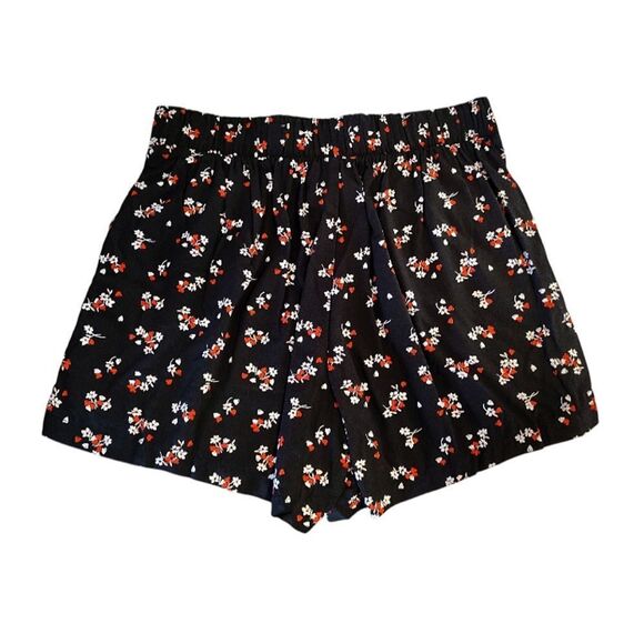 Torrid Black Red Hearts Floral Print Pull On High Rise Shorts Size 10 - Picture 12 of 16